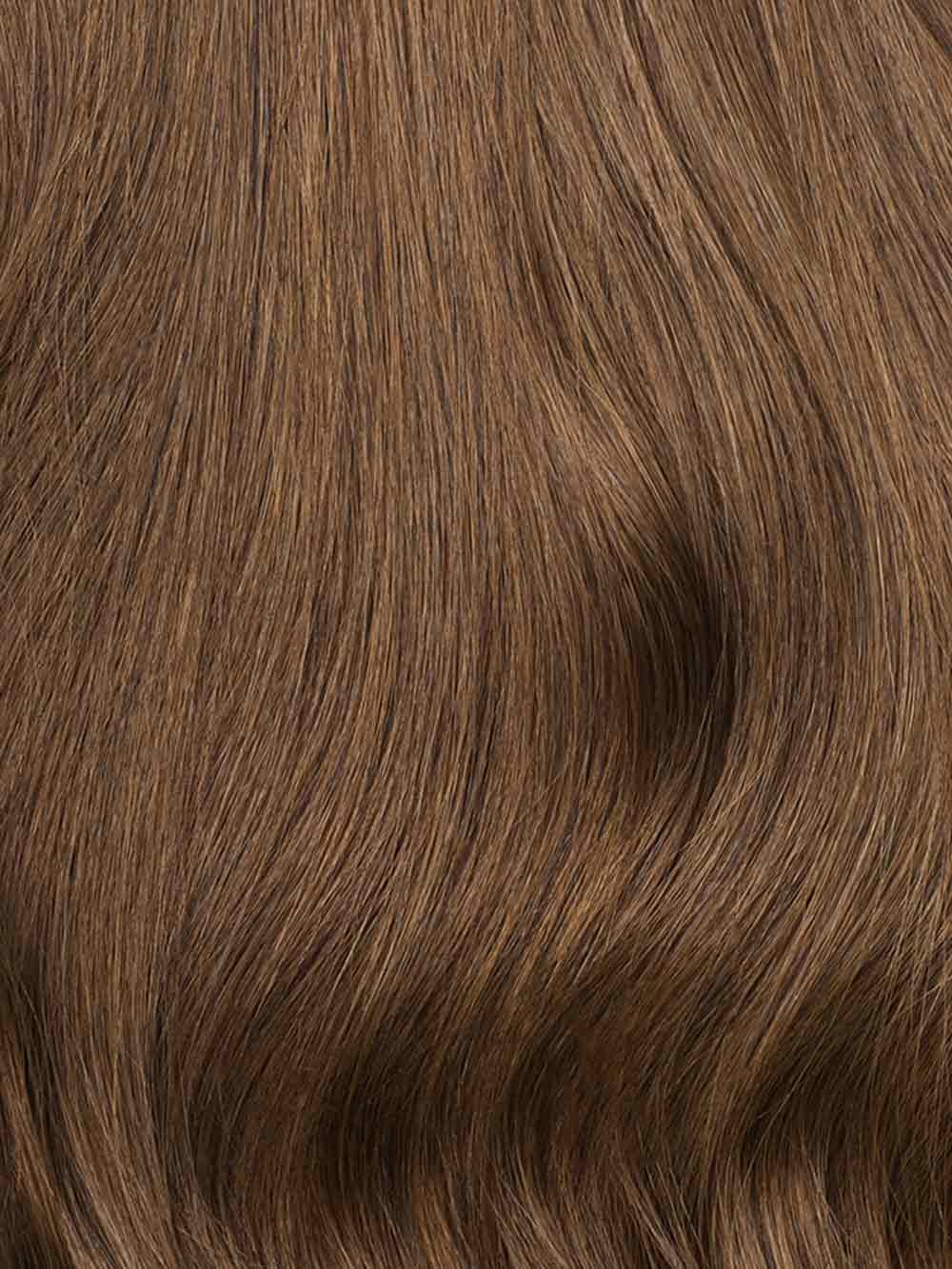 24” Chestnut Brown Seamless & Clip-In Curtain Bangs Bundle (257g)
