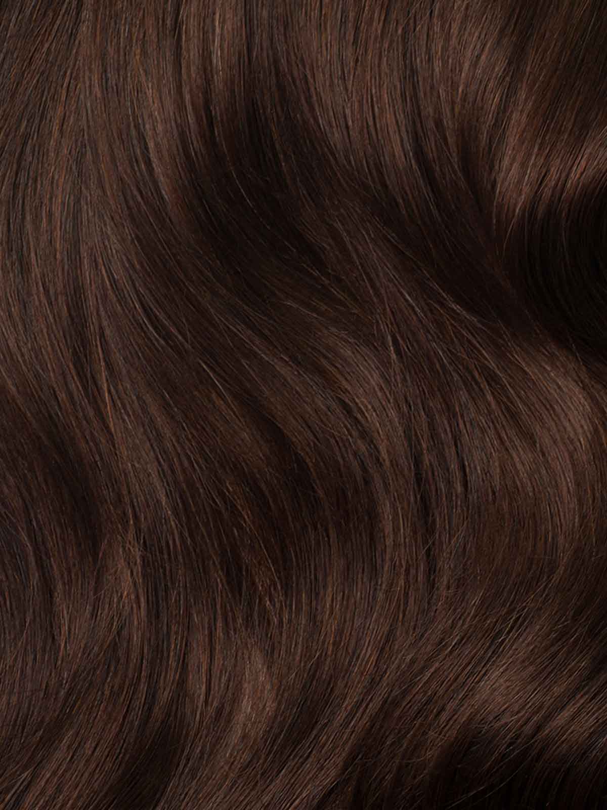 24” Chocolate Brown Seamless & Clip-In Curtain Bangs Bundle (257g)