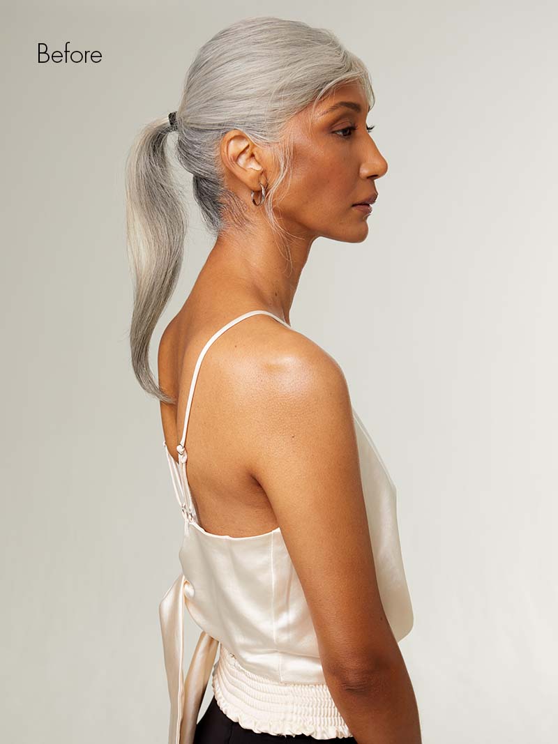 20" Light Gray Ponytail Extension (120g)
