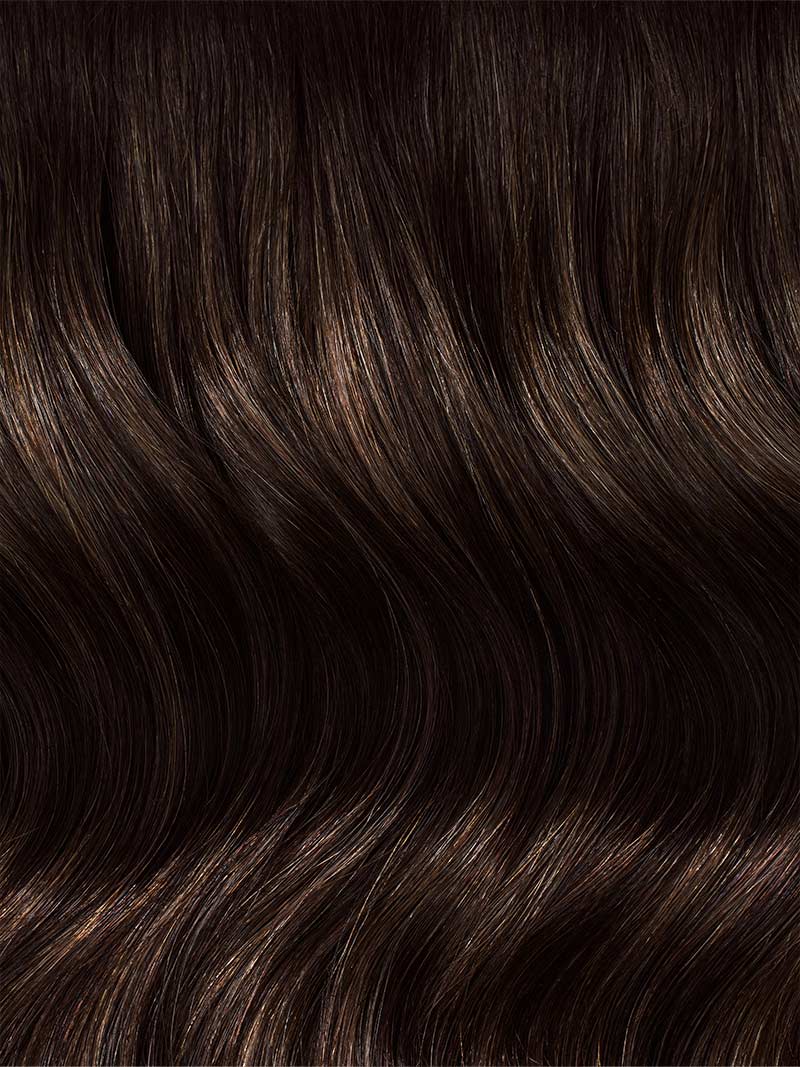 20" Seamless Dimensional Rooted Espresso Brown Clip-Ins (180g)