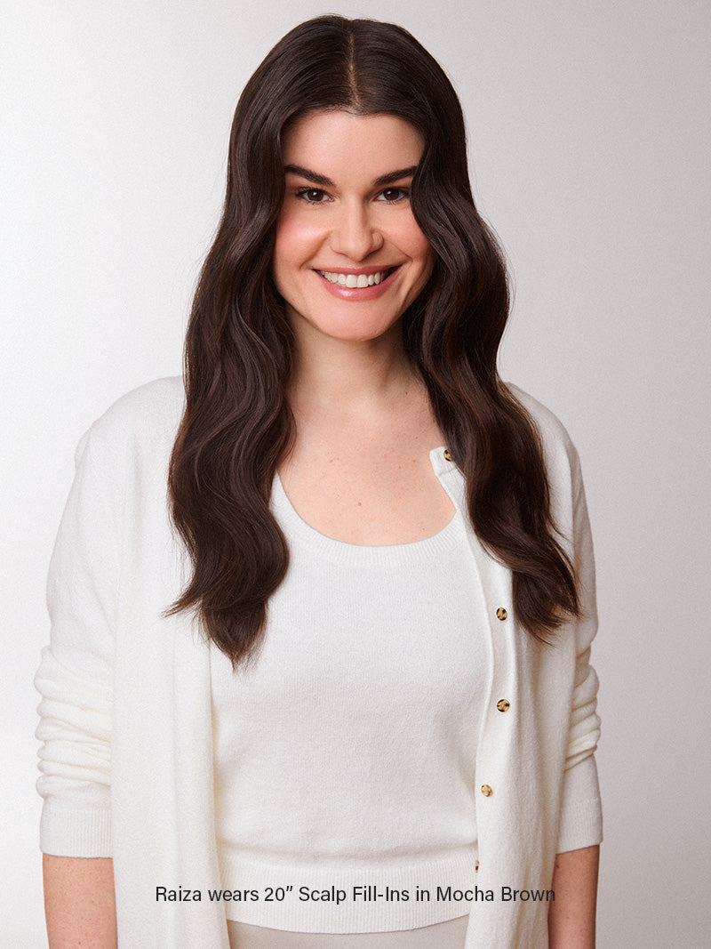 20" Dark Brown Scalp Hair Fill-Ins (50g)
