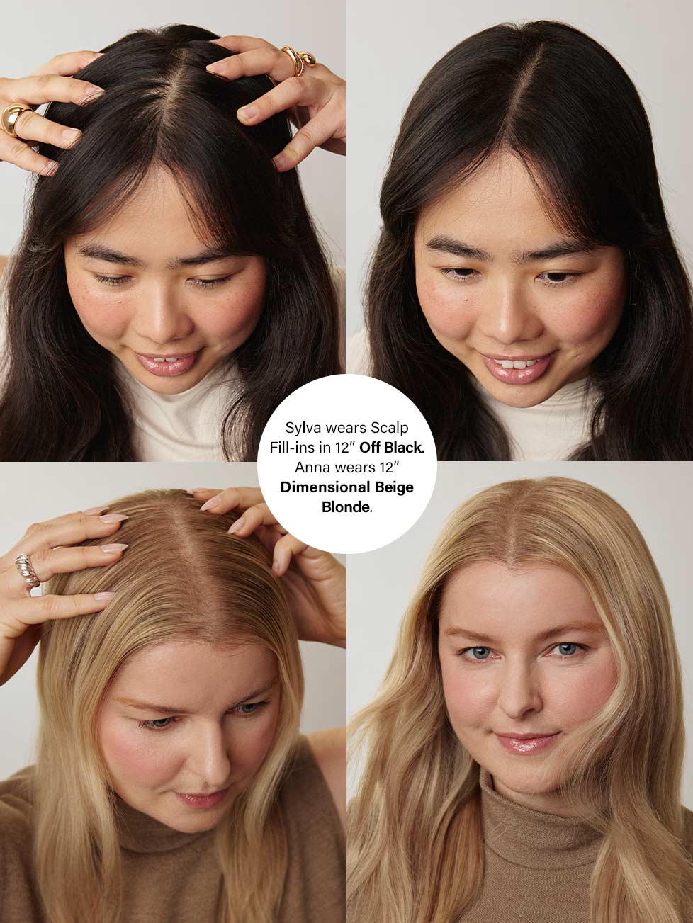 16" Chocolate Brown Balayage Scalp Hair Fill-Ins (40g)