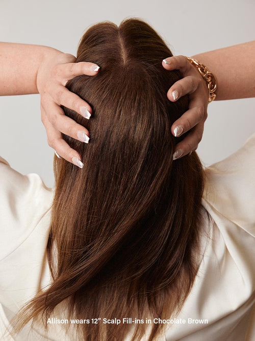 12" Medium Natural Brown Scalp Hair Fill-Ins (30g)