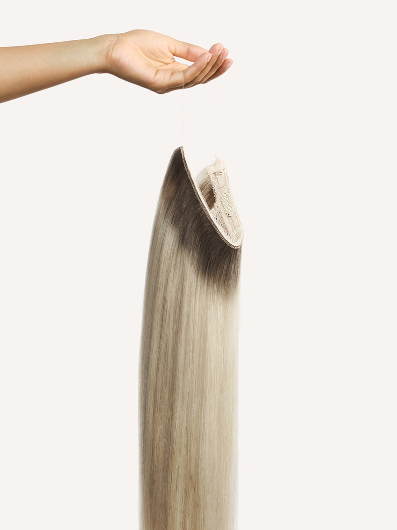 16" Dimensional Rooted Platinum Pearl Hair Extensions (140g)