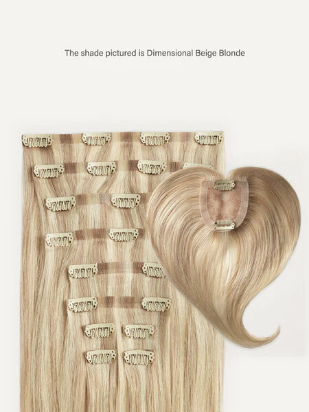 20” Dark Gray Seamless & Clip-In Curtain Bangs Bundle (197g)