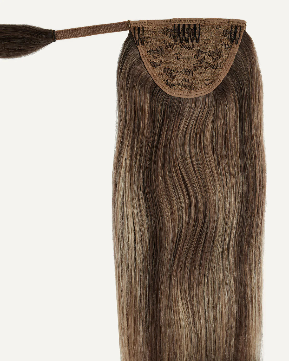 16" Ash Brown Balayage Ponytail Extension (100g)